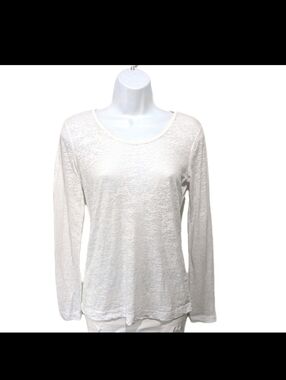 Mudd Burnout Long Sleeve Tee T Shirt M White Babydoll 90s Y2K Grunge #11